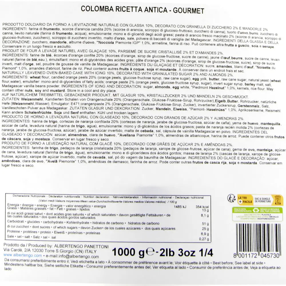 COLOMBA GOURMET RICETTA ANTICA - 1000 G