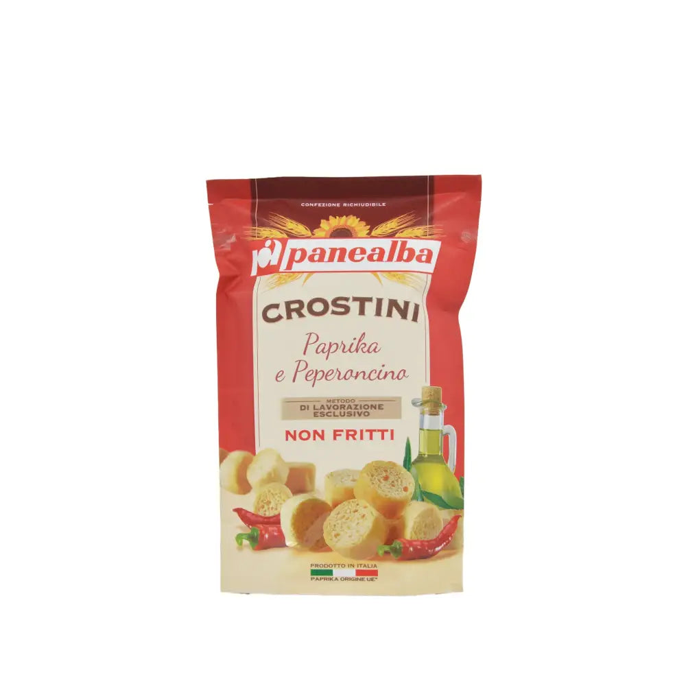 CROSTINI PAPRIKA E PEPERONCINI NON FRITTI 80 G - PANEALBA