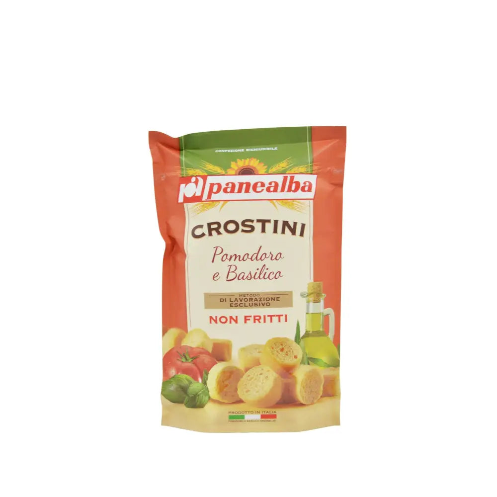 CROSTINI POMODORO E BASILICO NON FRITTI 80 G - PANEALBA