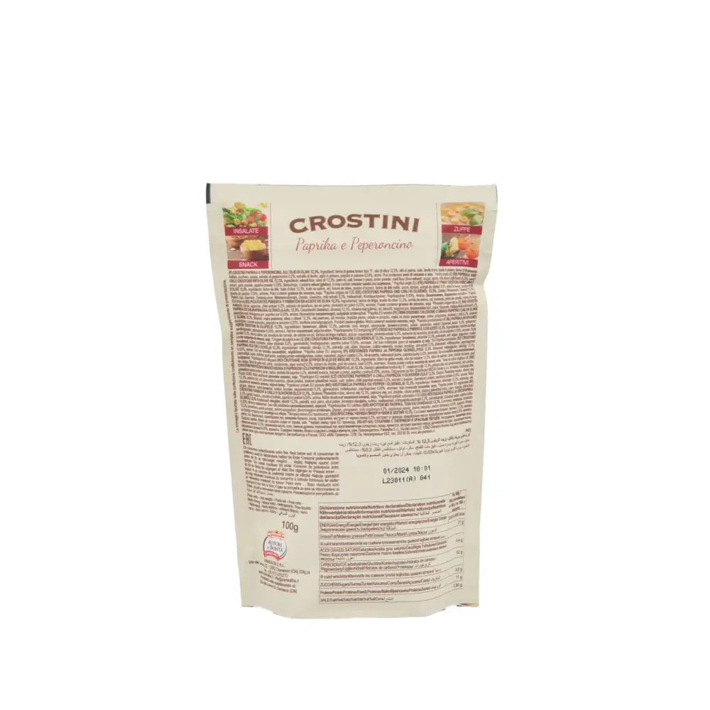 CROSTINI PAPRIKA E PEPERONCINI NON FRITTI 80 G - PANEALBA