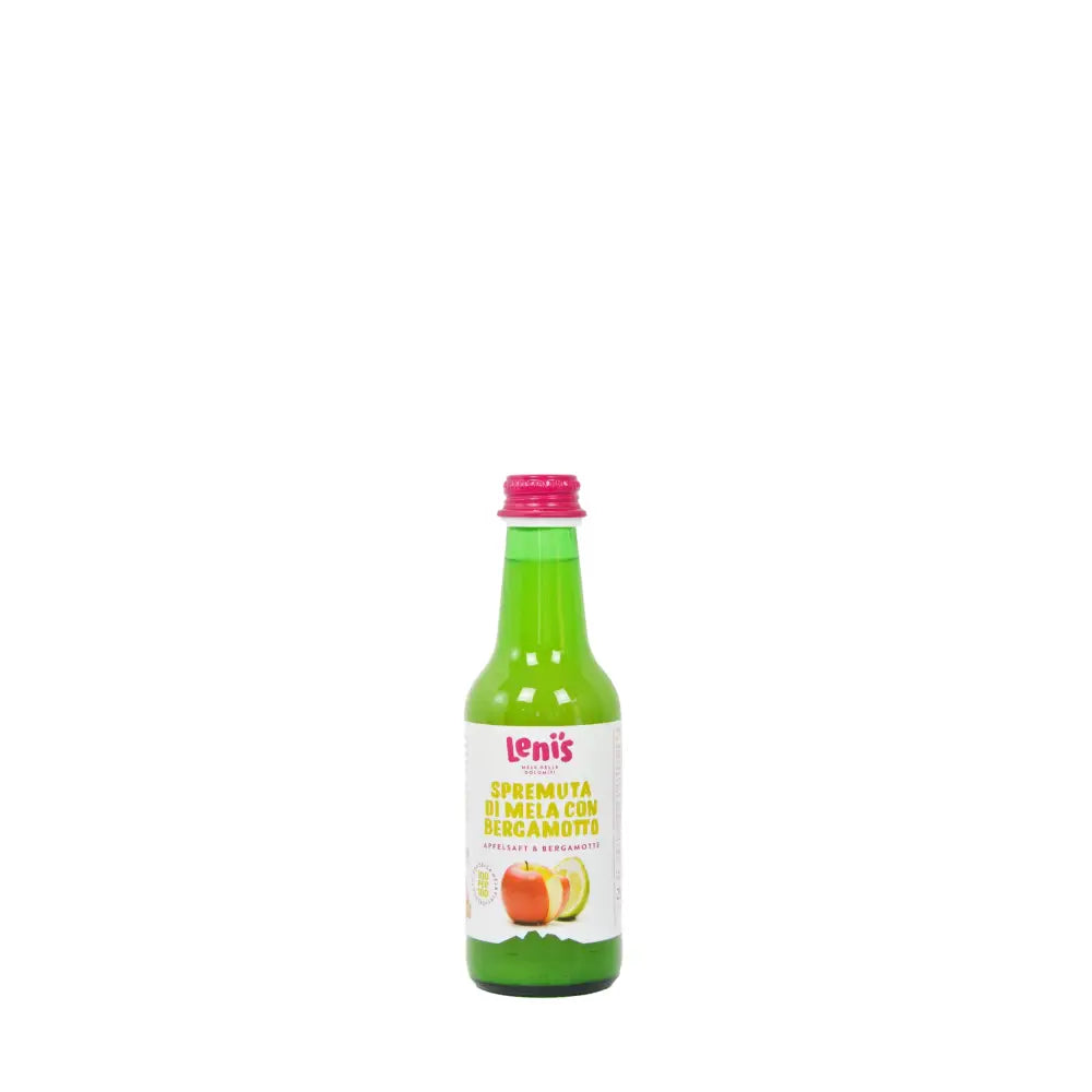 Foto fronte bottiglia 250 ml spremuta di mele Lenis