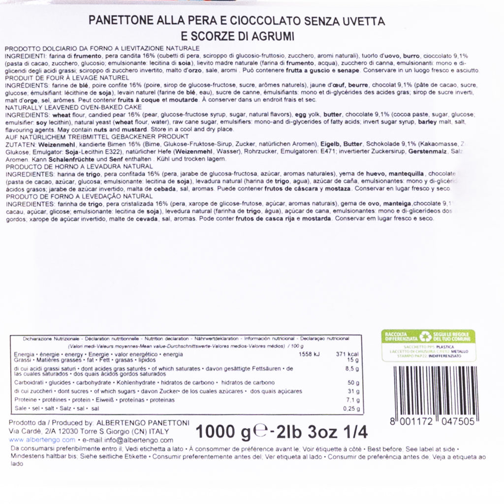 PANETTONE FARCITO PERE E CIOCCOLATO - 1000 G
